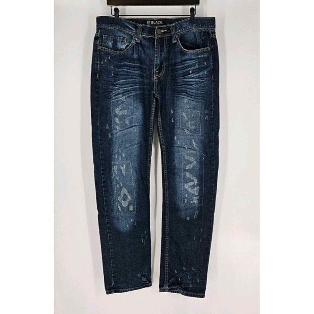 CJ Black Premium Slim Distressed Designed Mens Blue Jeans Sz 34/32